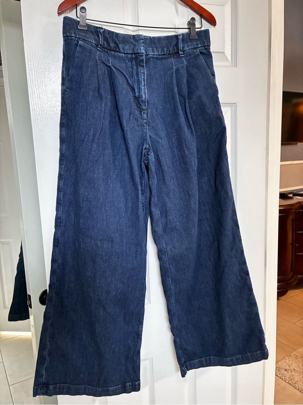 American Eagle Outfitters Dark Blue Wide-Leg Jeans